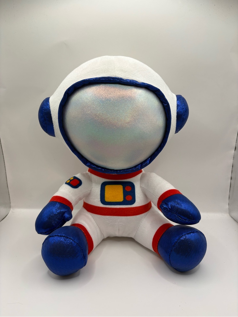 White and Blue Plush Astronaut Toy - Kids Soft Space Figure